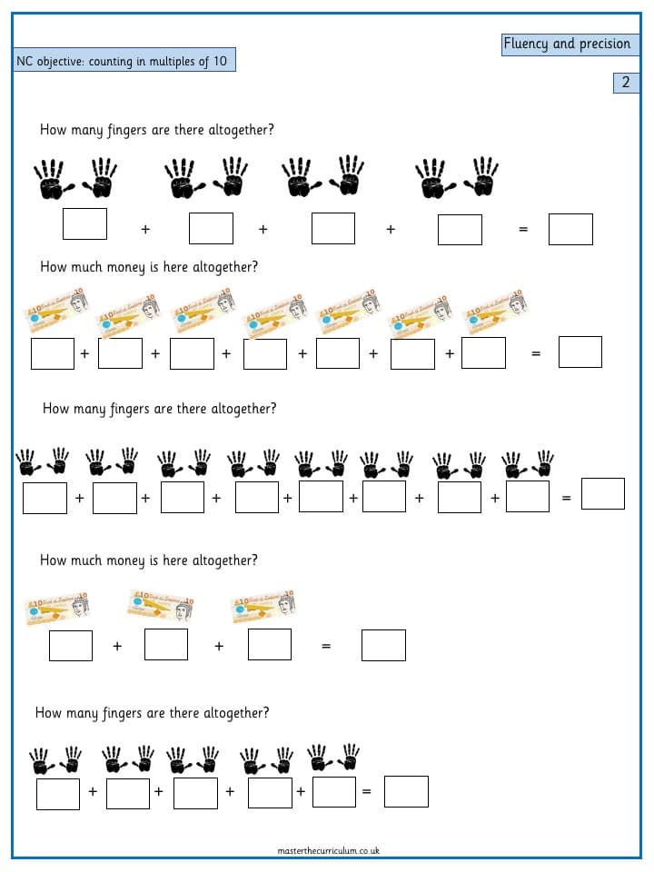 Inside 1 of Year 2 – Counting in multiples of 10 (1)