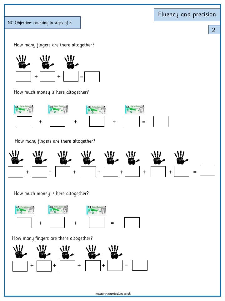 Inside 1 of Year 2 – Counting in steps of 5 (5)