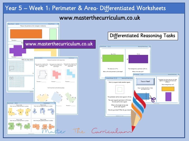 Inside 1 of Year 5 – Week 1- Editable Perimeter And Area Differentiated Worksheets