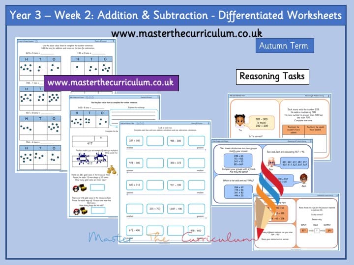 Inside 5 of Year 3 – Editable Addition and Subtraction Week 2