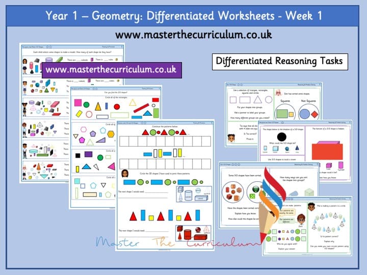 Inside 2 of Year 1- Editable Differentiated Shape Worksheets
