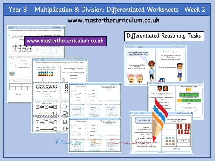Inside 1 of Year 3- Autumn – Week 2 Multiplication and Division Differentiated Worksheets