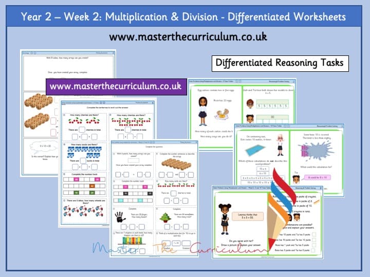 Inside 2 of Year 2 – Autumn – Week 2 – Editable Multiplication Differentiated Sheets