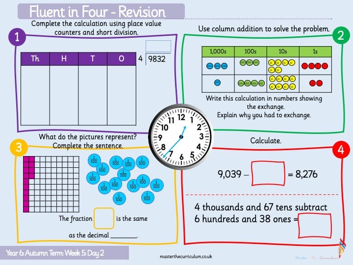 Inside 1 of Year 6 – Autumn – Week 3 Four Operations Revision Starters V2.0