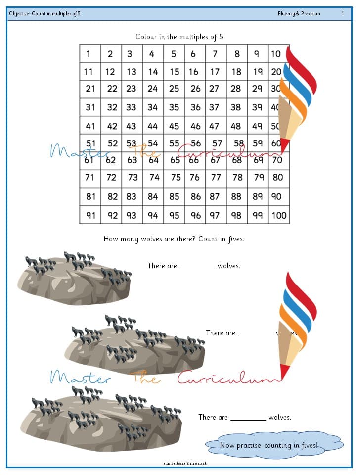 Inside 3 of Year 1 – Count in multiples of 5 (1)