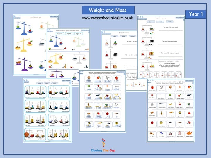 Inside 1 of Year 1 – Weight and Mass Worksheets