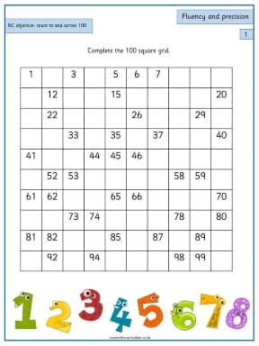 Inside 1 of Year 1 – Count to and across 100 (10)