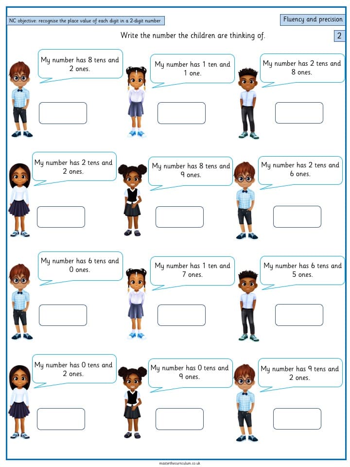 Inside 1 of Year 2 – Recognise the place value of each digit in a 2-digit number (17)