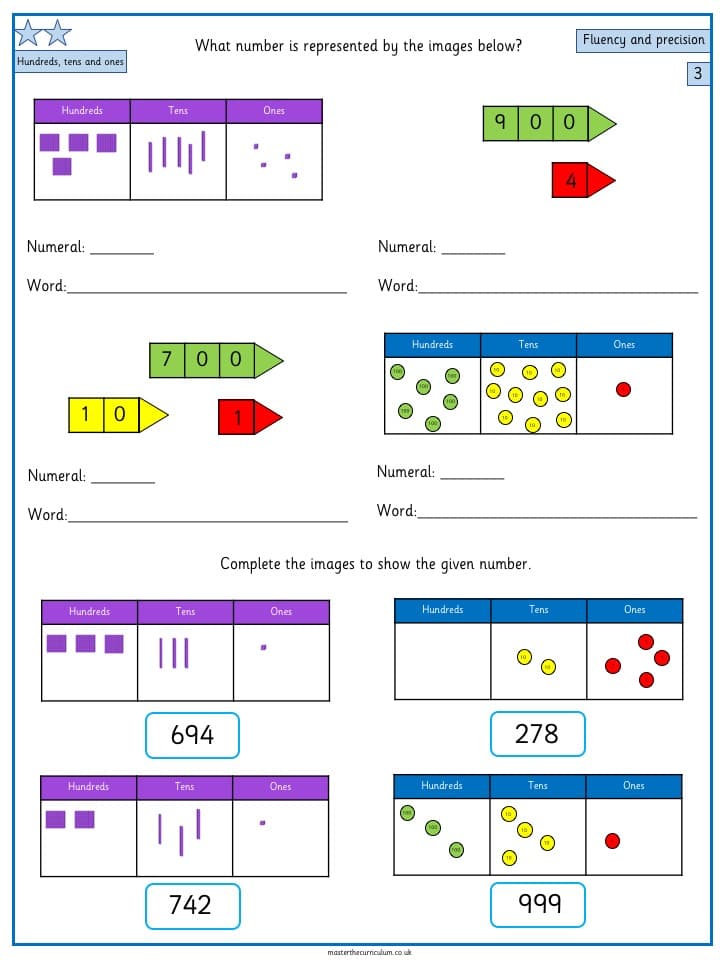 Inside 6 of Year 3 – Week 2- Place Value Editable Sheets